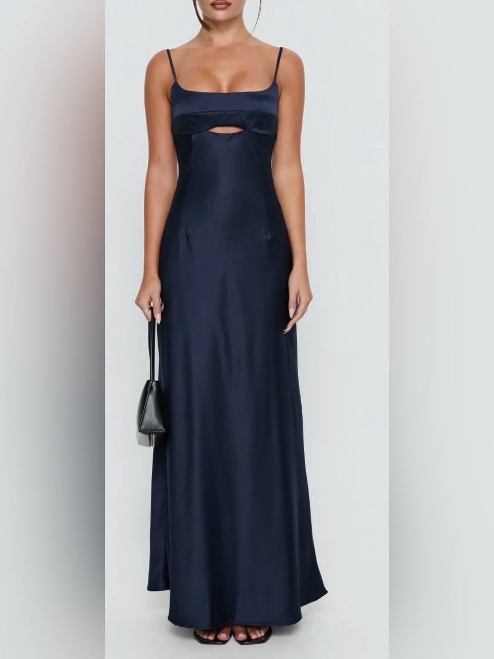 Princess Polly Powell Midnight Navy Satin Maxi Dress